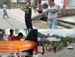 Sat Lantas Polres Tanggamus Olah TKP Lakalantas di Jalinbar Semaka