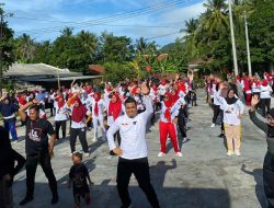 Relawan IM Ganjar Dan Relawan Ganjar Mahfud Lampung, Gelar Senam Sehat Bersama Ibu-Ibu di Desa Kunjir