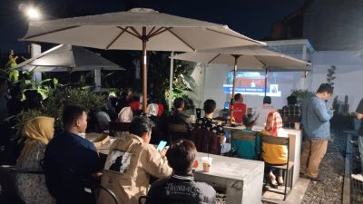 TPD Dan Para Relawan Ganjar Mahfud Lampung, Gelar Nobar di Muara Cafe and Space Bandar Lampung