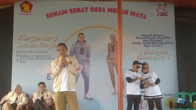 Caleg DPRD Provinsi Sumsel Achmad Khadafi Senam Bersama Warga Desa Merah Mata