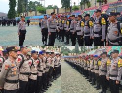 Kapolres Tanggamus Pimpin Apel Pergeseran Pasukan Pengamanan Pemilu 2024