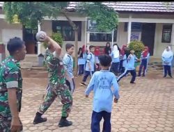 Koramil 424-07/Gadingrejo Kodim 0424/Tanggamus Giatkan Olahraga Sehat Bersama Siswa SDN 1 Gadingrejo