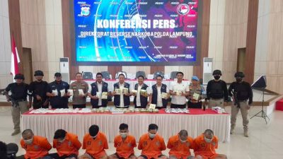 8 Tersangka Jaringan Sindikat Narkoba Fredy Pratama Dibekuk Polda Lampung