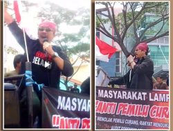 Front Rakyat Lampung Anti Pemilu Curang Gelar Unjuk Rasa di KPU Lampung