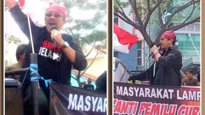 Front Rakyat Lampung Anti Pemilu Curang Gelar Unjuk Rasa di KPU Lampung