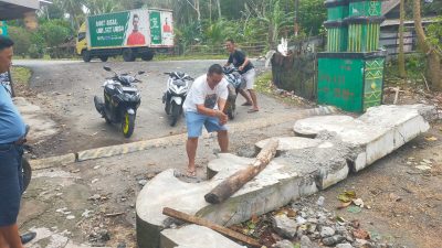 Pohon Tumbang Timpa Gapura Selamat Datang Tanjung Setia, Pj Sekda Pesibar Imbau Warga Waspada