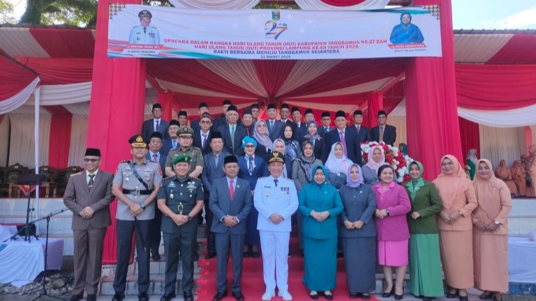 Pemkab Tanggamus Gelar Upacara Peringatan HUT ke-27 Kabupaten Tanggamus 