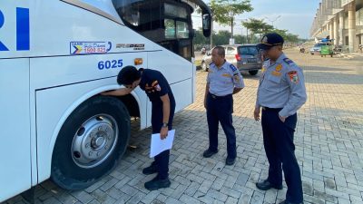 Dishub Tubaba Cek Kelayakan Bus Jelang Lebaran