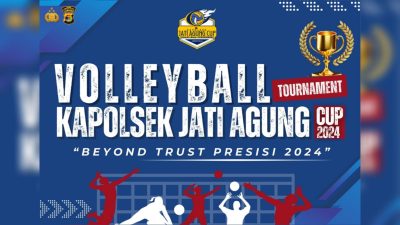 Kompetisi Bola Volly Putra Semarakkan Kamtibmas di Jati Agung
