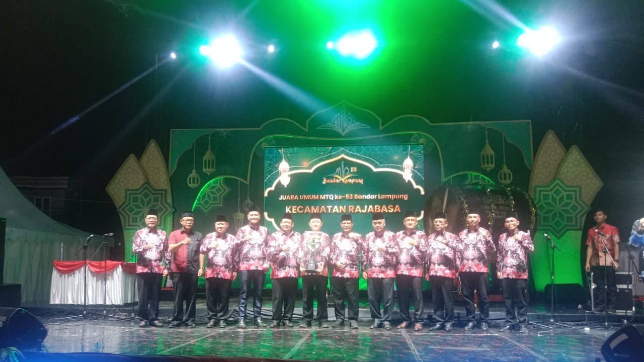 MTQ Bandarlampung 2024 Berakhir, Kecamatan Rajabasa Juara Umum