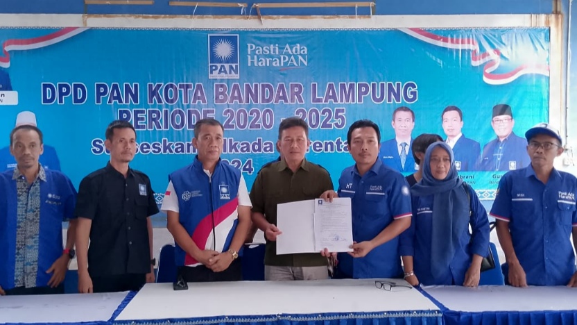 PAN Tunjuk M Ikhsan Calon Wali Kota Bandarlampung, Ini Tugasnya