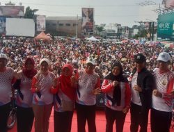 Ribuan Warga Semarakkan Jalan Sehat HUT Ke-342 Kota Bandarlampung, Eva Dwiana Terharu
