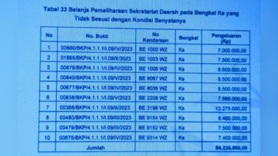 BPK Temukan Bukti Pembayaran Fiktif Kendaraan Dinas Waykanan