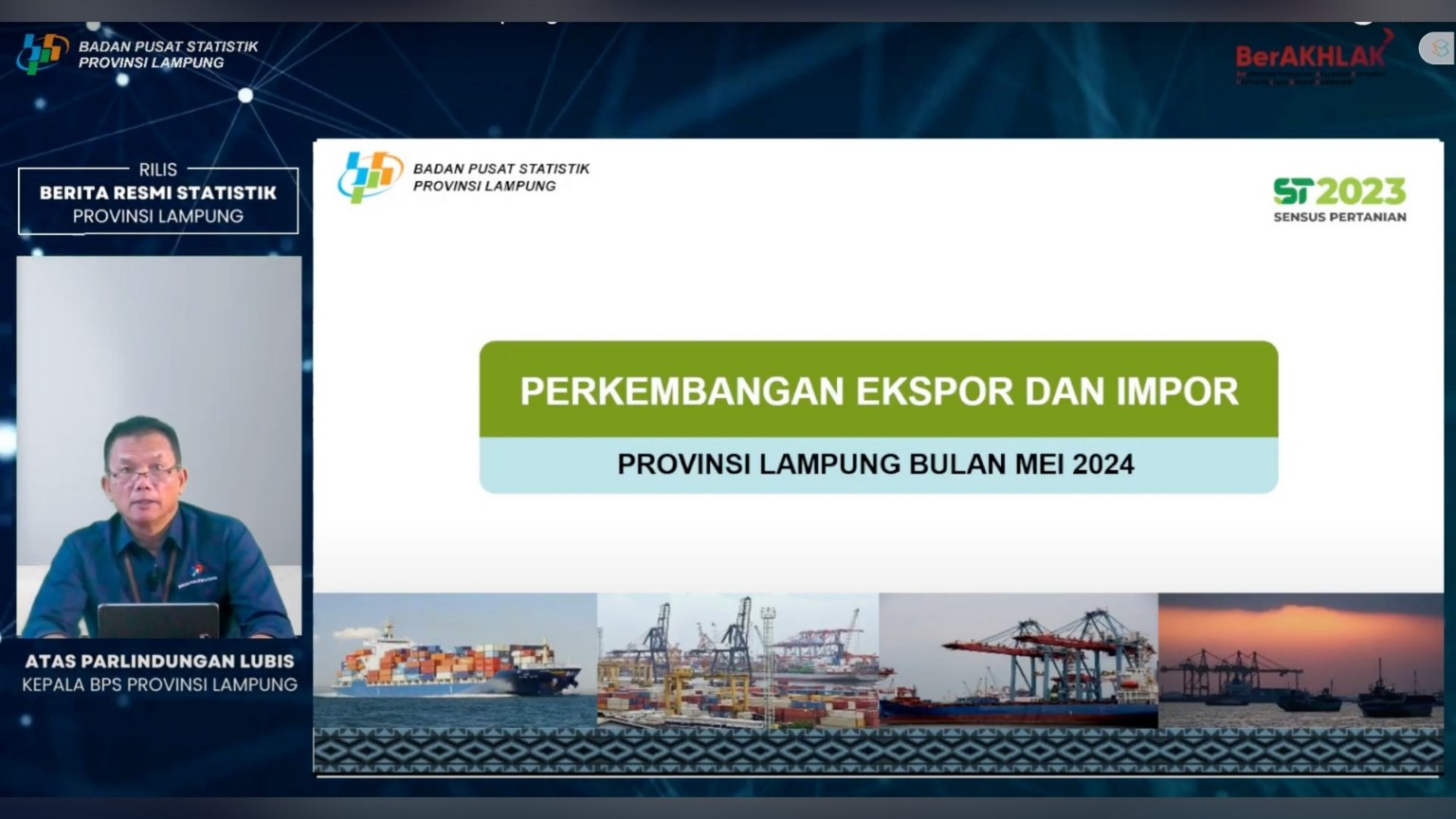 Lampung Terus Tumbuh, Surplus Neraca Perdagangan Naik Signifikan