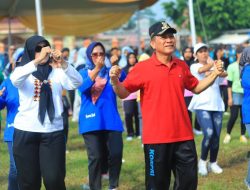 Pj Bupati Tulang Bawang Semarakkan Senam Pagi di Kampung Sungai Nibung