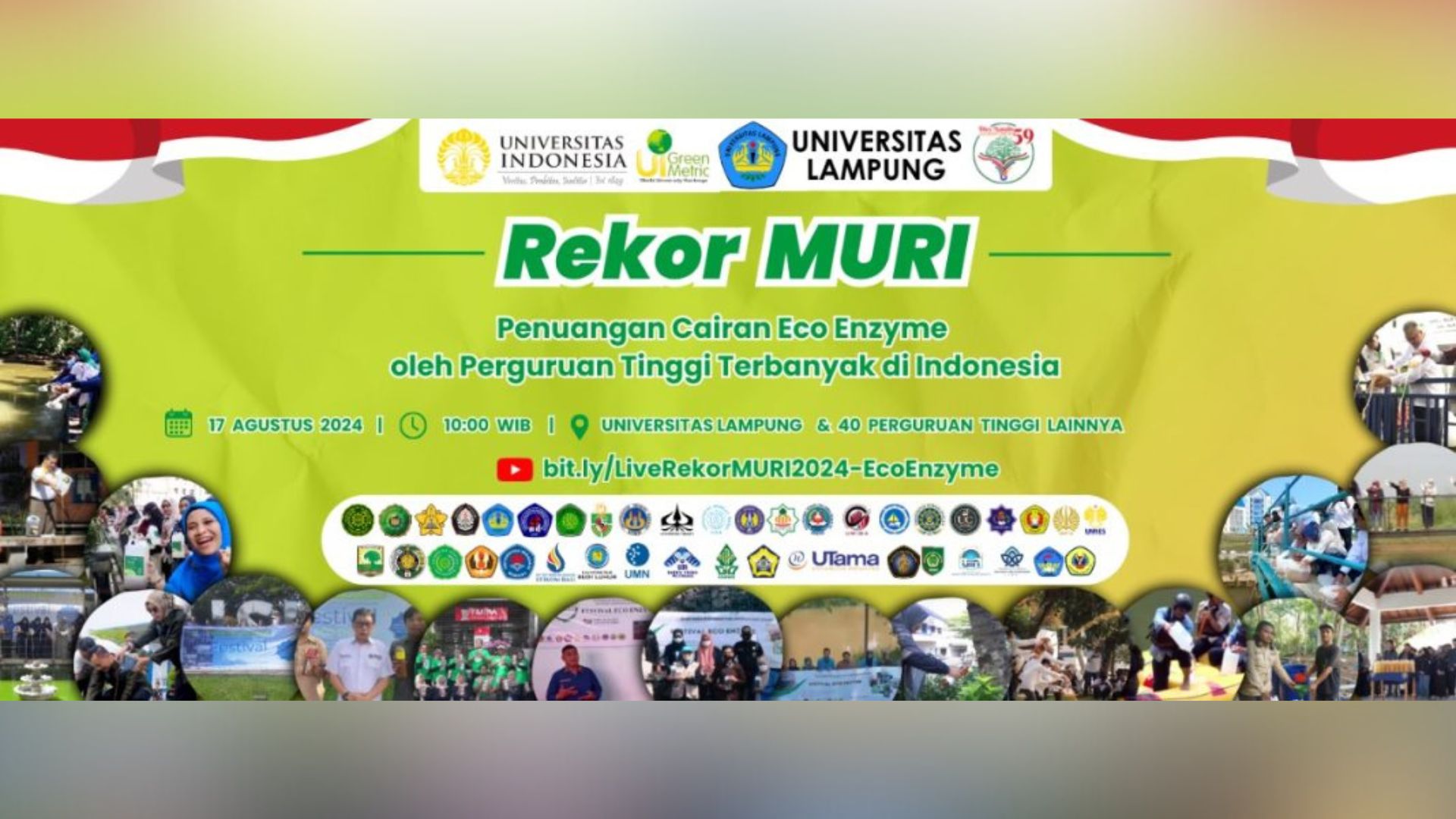 Unila Pecahkan Rekor MURI, Penuangan Eco-Enzyme Terbesar di Indonesia
