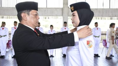 32 Pasukan Pengibar Bendera Pusaka Tubaba Dikukuhkan