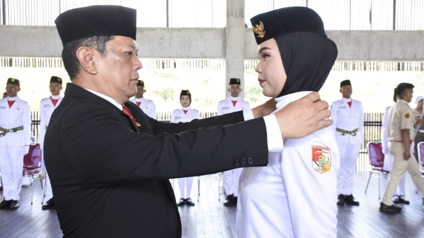 32 Pasukan Pengibar Bendera Pusaka Tubaba Dikukuhkan