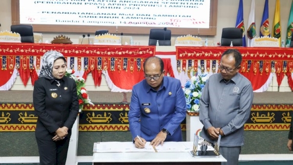 DPRD Sepakati Perubahan KUA dan PPAS Pemprov Lampung 2024