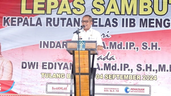 Pj Bupati Tulang Bawang Hadiri Pisah Sambut Kepala Rutan Menggala