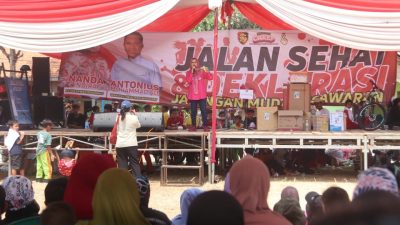 Jaringan Muda Pesawaran Gelar Jalan Sehat dan Deklarasi Dukung Nanda-Antonius