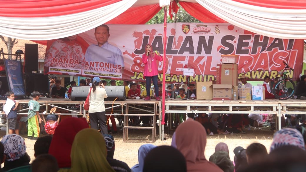 Jaringan Muda Pesawaran Gelar Jalan Sehat dan Deklarasi Dukung Nanda-Antonius