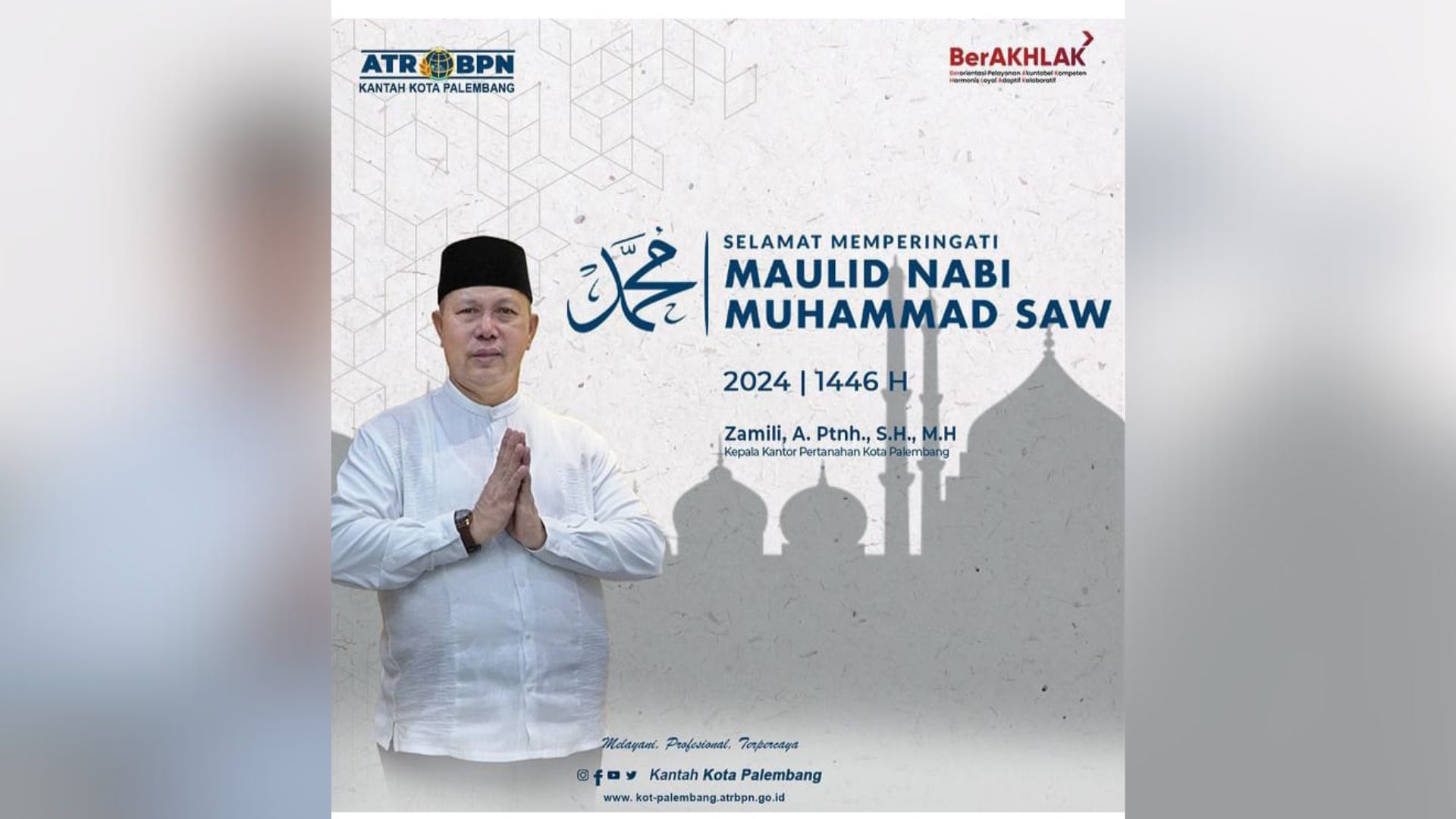 Kantor Pertanahan Kota Palembang Sambut Maulid Nabi dengan Haru