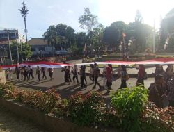 Ribuan Mahasiswa Unila Padukan Langkah dalam Kirab Merah Putih
