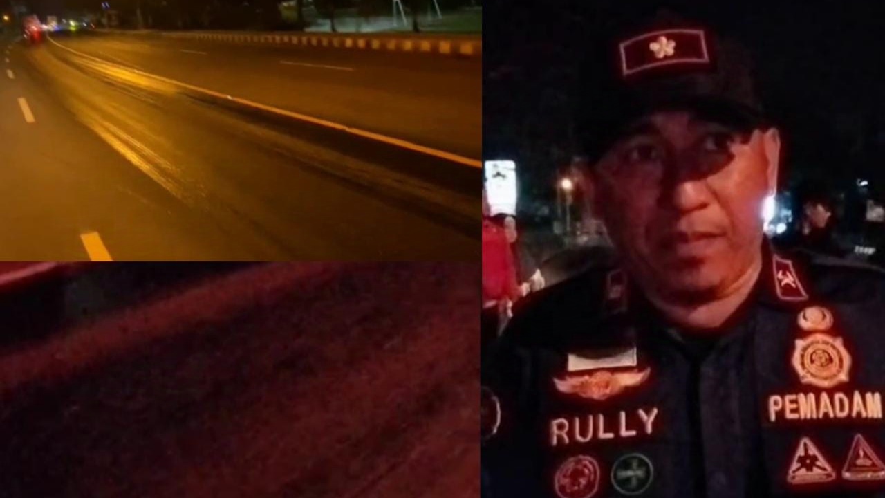 Tumpahan Oli di Depan Rumdis Bupati Lampung Selatan, Dua Pengendara Motor Terluka