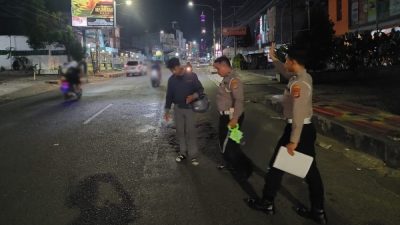 Tabrakan Motor di Jalan Diponegoro Bandarlampung, Dua Pengendara Luka