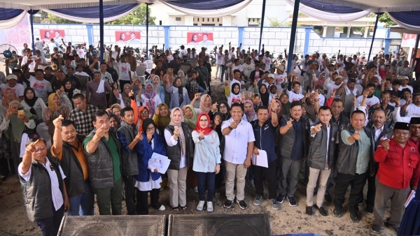 Tim Pemenangan Nanda-Anton Kukuhkan Ratusan Anggota di Tegineneng