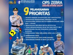 Polres Pesisir Barat Gelar Operasi Zebra Krakatau 2024: Sasar 9 Pelanggaran Lalu Lintas