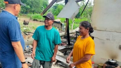 Hankam Hasan Kunjungi Korban Puting Beliung di Penawar Rejo, Tunjukkan Kepedulian