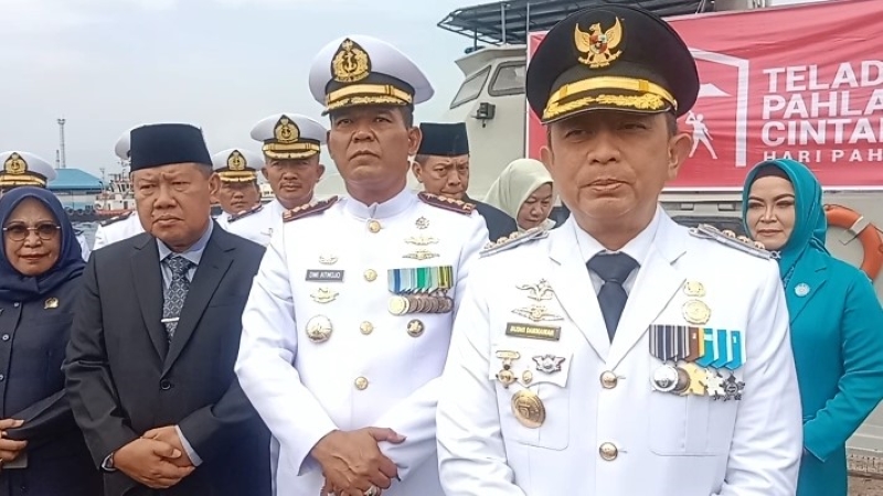 Pjs Walikota Bandar Lampung Pimpin Upacara Hari Pahlawan di Dermaga Pelindo