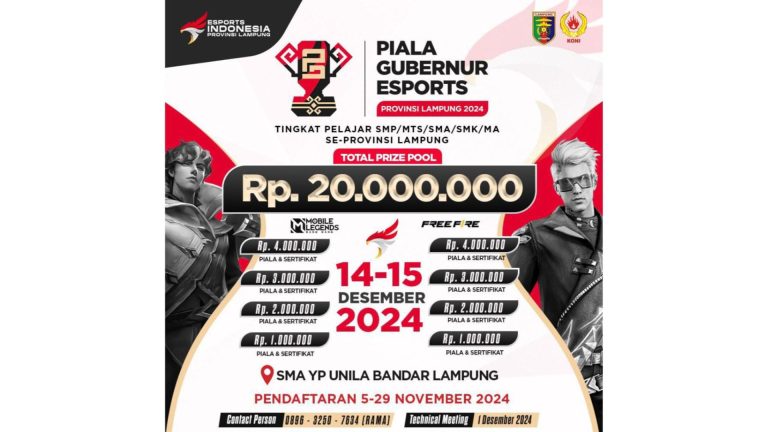 Piala Gubernur eSports Lampung 2024 Ajak Gamers Muda Unjuk Gigi