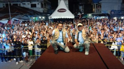 Pelabuhan Tua Tahuna Membiru: Ribuan Pendukung Menadia Padati Kampanye Akbar