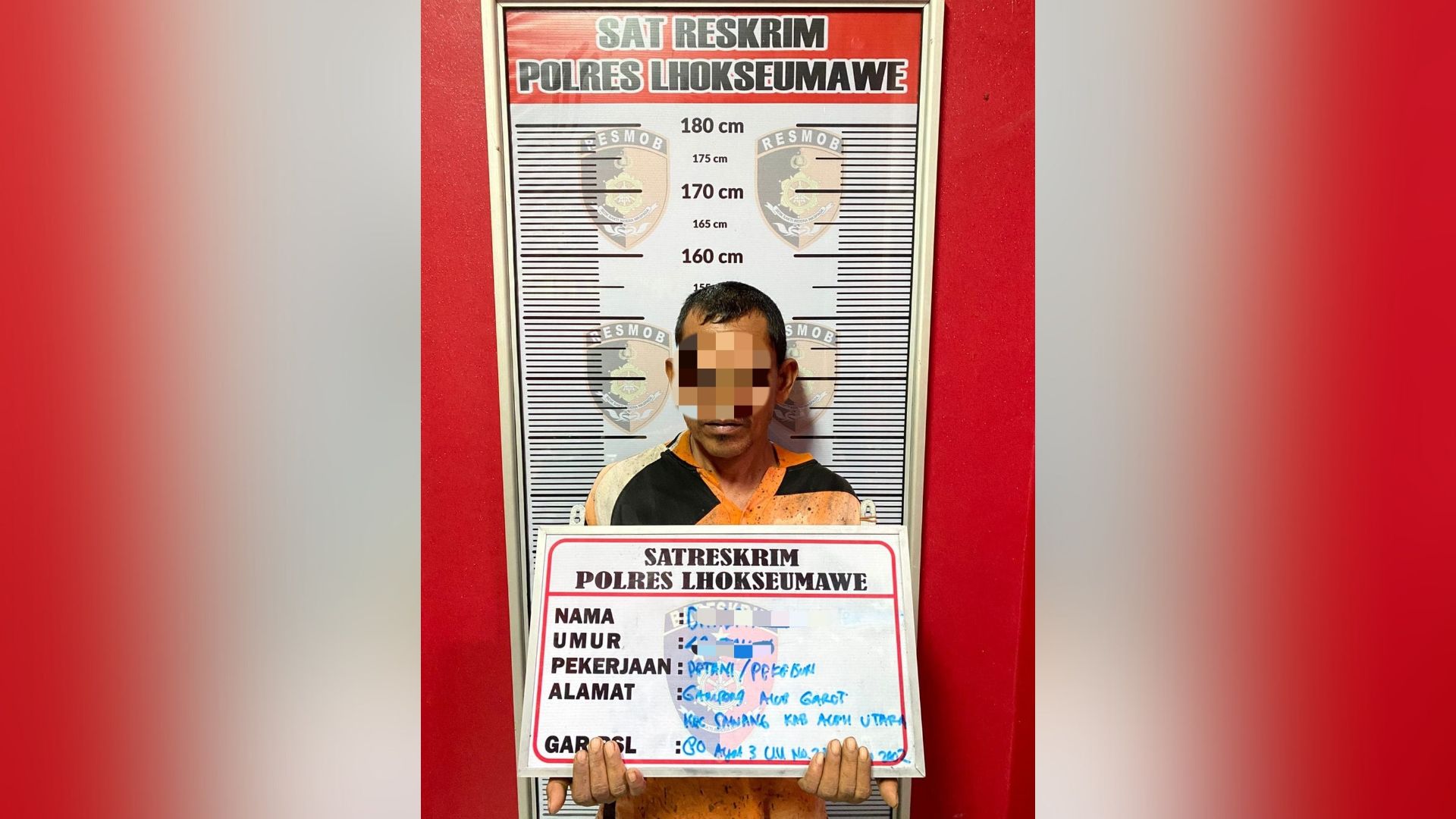 Pelaku Penyiraman Air Keras ke Anak Tiri di Lhokseumawe Ditangkap