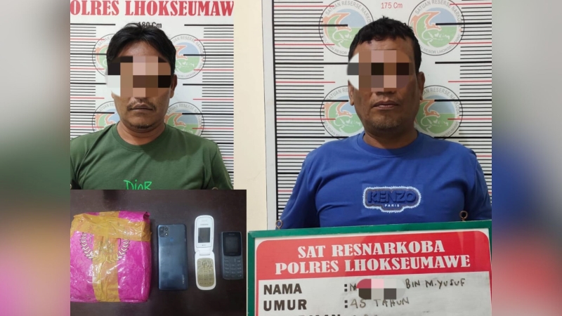 Polisi Lhokseumawe Berhasil Sita 1,055 Gram Sabu, Dua Pelaku Ditangkap