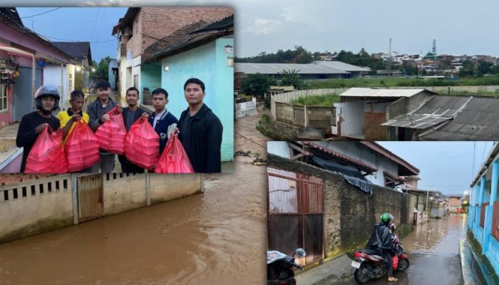 Banjir Rendam Kalibalau Kencana, Relawan KNPI Lampung Salurkan Bantuan