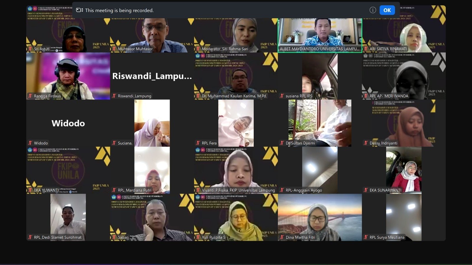 FKIP Unila Sambut Mahasiswa Magister Jalur RPL dengan Orientasi Perdana