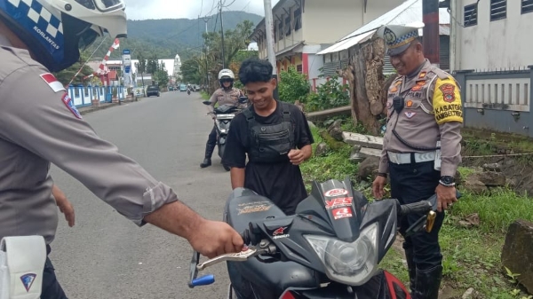 Satlantas Polres Kepulauan Sangihe Gencar Razia Knalpot Brong