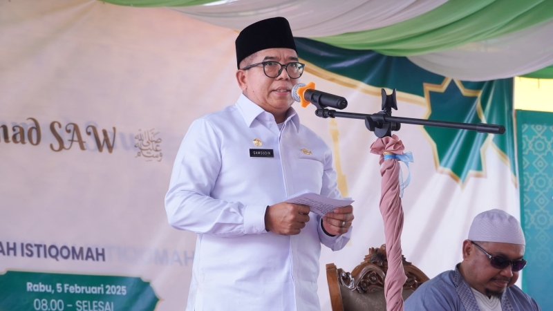 Pj Gubernur Lampung Hadiri Peringatan Isra Mi'raj dan Harlah Ponpes Al Hikmah Istiqomah