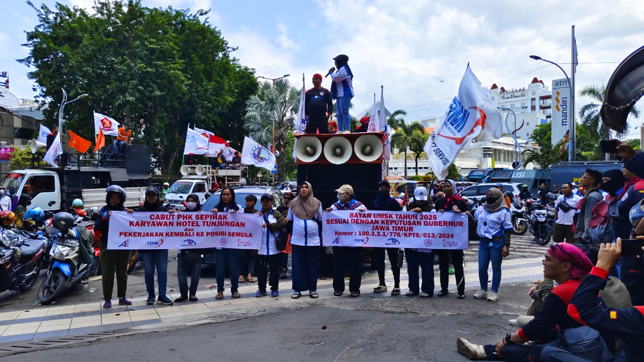 FSPMI Jawa Timur Gelar Aksi Desak Pemerintah Lindungi Hak Buruh
