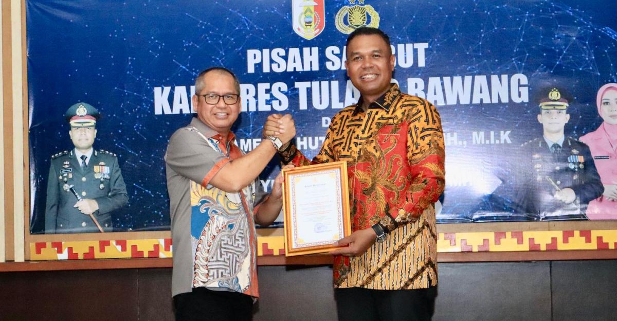 Pj Bupati Tulang Bawang Hadiri Pisah Sambut Kapolres Baru, AKBP Yuliansyah