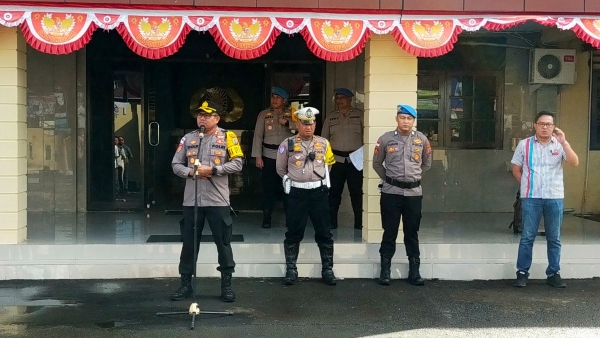 Kapolres Sangihe Pimpin Apel Kesiapsiagaan Pengamanan Pelantikan Bupati dan Wakil Bupati