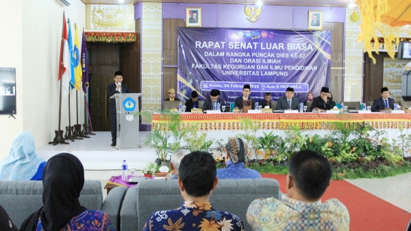 FKIP Unila Rayakan Dies Natalis ke-57 dengan Orasi Ilmiah dan Capaian Gemilang