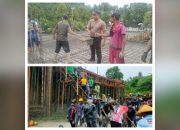 Polsek Kendahe dan Warga Gotong Royong Bangun Masjid Jabal Nur