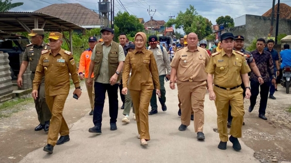 Cek Posko Kesehatan dan Alat Berat, Wagub Lampung Blusukan ke Lokasi Banjir