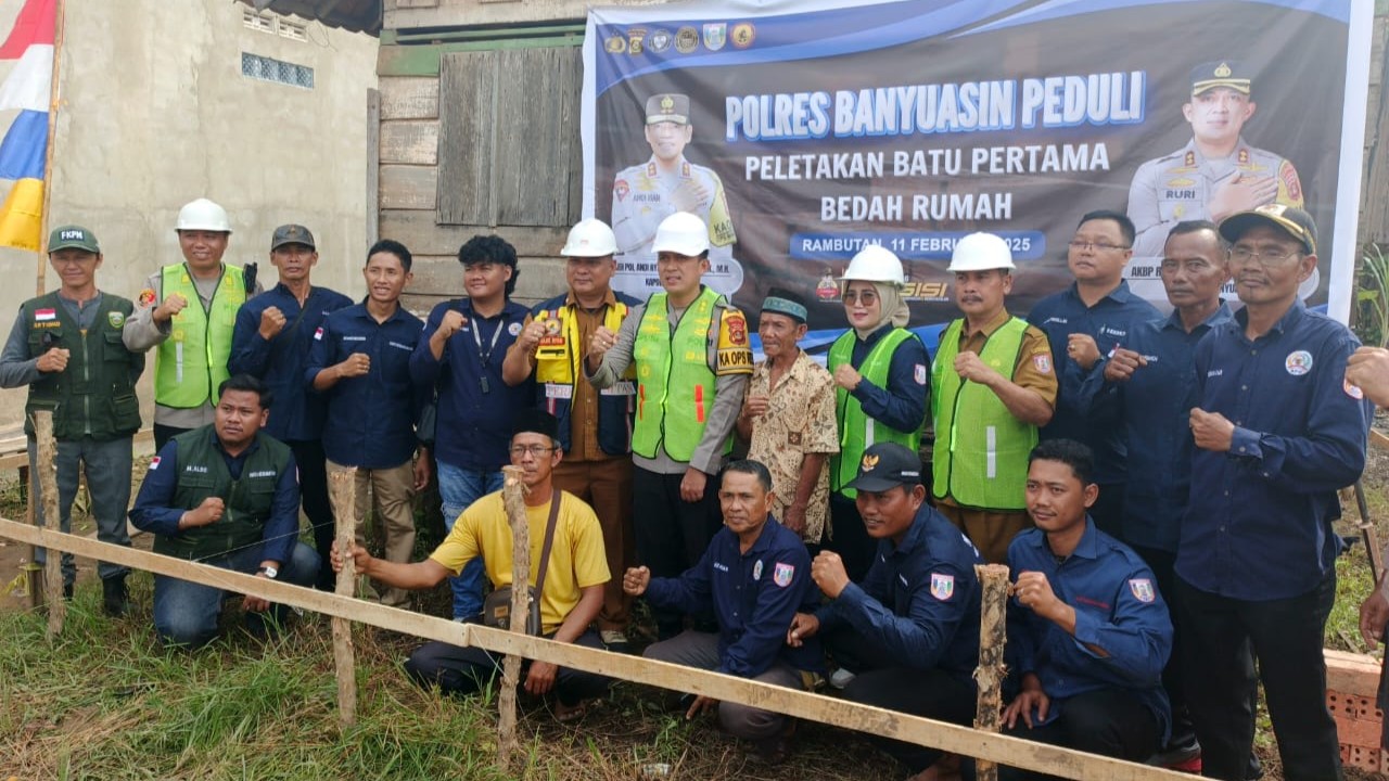 Polres Banyuasin Kolaborasi dengan Perkimtan, Bedah Rumah Warga Kurang Mampu