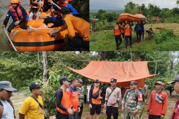 BPBD Way Kanan dan Basarnas Lakukan Pencarian Anak yang Diduga Terjatuh di Sungai Way Umpu Banjit